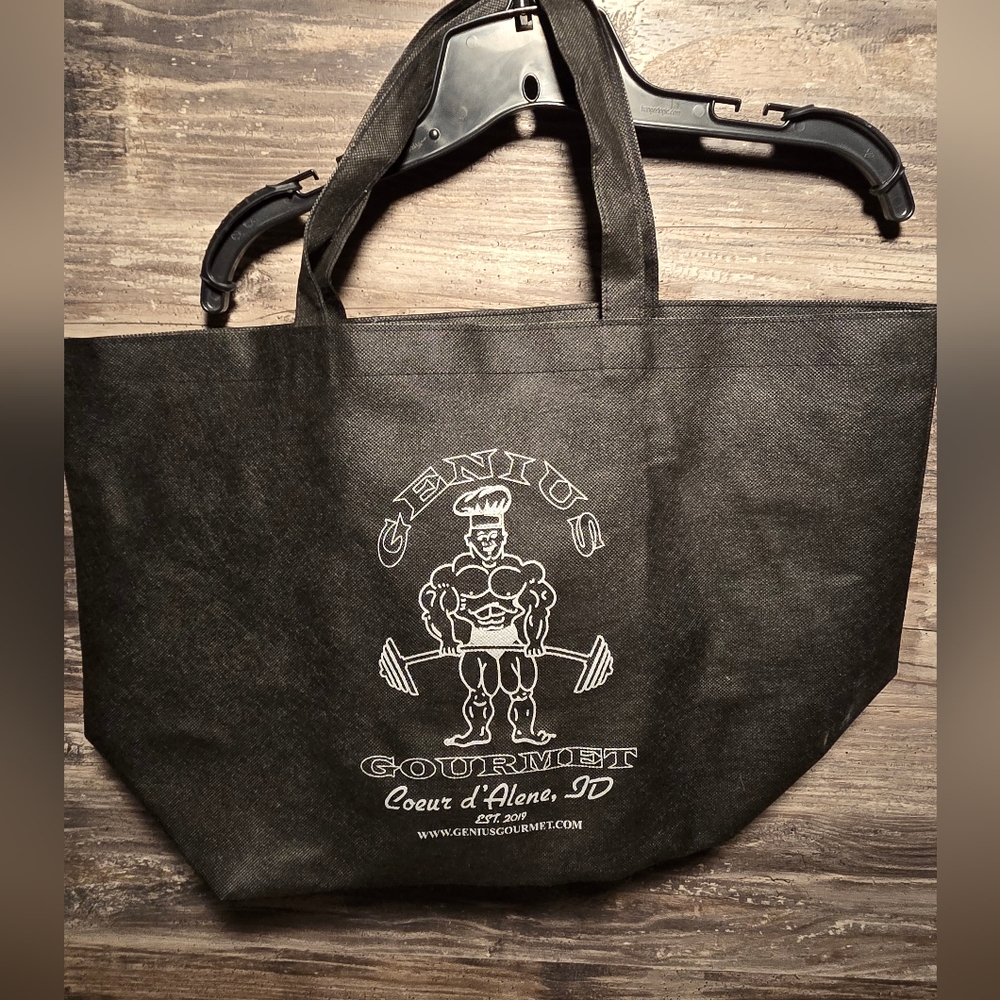 Muscle Bodybuilding Chef Gym‎ Grocery Travel Reusable Tote Bag Black
